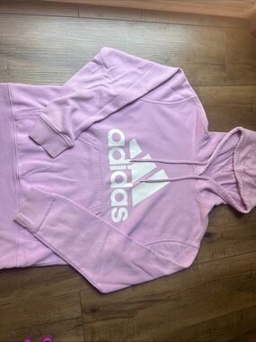 adidas Light Purple Pullover Hoodie with White Logo